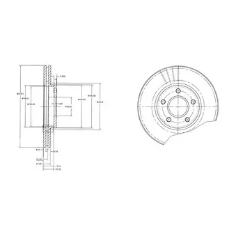 Jeu de 2 disques de frein avant DELPHI BG3826
