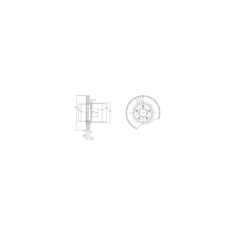 Jeu de 2 disques de frein avant DELPHI BG3826