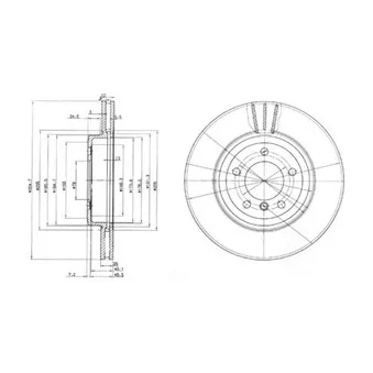 Jeu de 2 disques de frein avant DELPHI