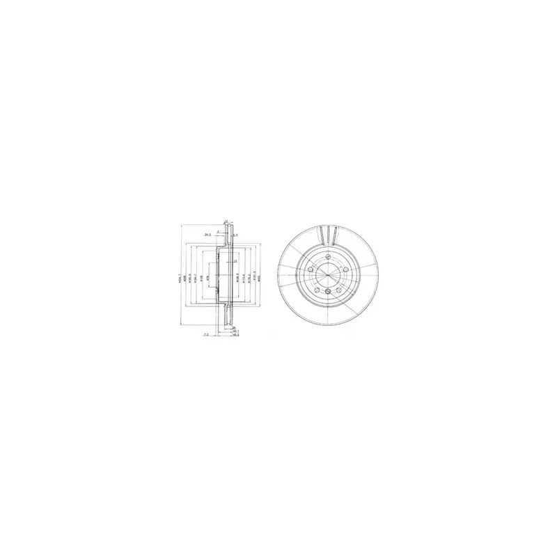 Jeu de 2 disques de frein avant DELPHI BG3830