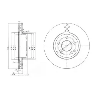 Jeu de 2 disques de frein avant DELPHI BG3838C