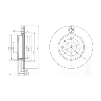 Jeu de 2 disques de frein avant DELPHI BG3839