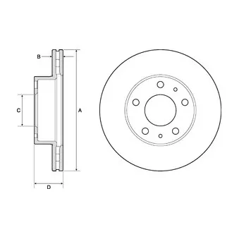 Jeu de 2 disques de frein avant DELPHI BG3841