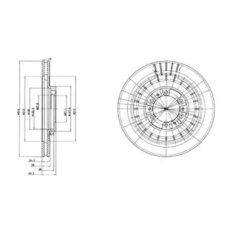 Jeu de 2 disques de frein avant DELPHI BG3847