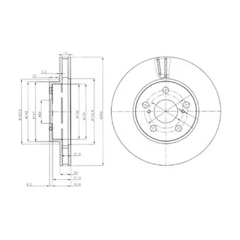 Jeu de 2 disques de frein avant DELPHI BG3850