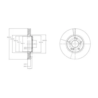 Jeu de 2 disques de frein avant DELPHI BG3851