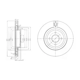 Jeu de 2 disques de frein avant DELPHI