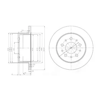Jeu de 2 disques de frein arrière DELPHI BG3853