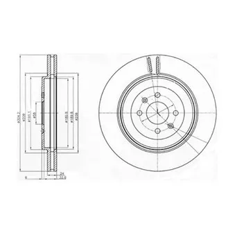 Jeu de 2 disques de frein avant DELPHI BG3854