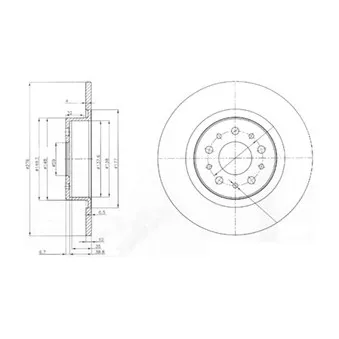 Jeu de 2 disques de frein arrière DELPHI BG3857