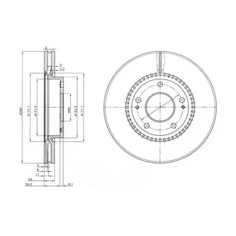 Jeu de 2 disques de frein avant DELPHI BG3861