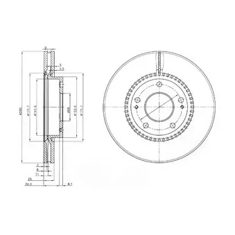 Jeu de 2 disques de frein avant DELPHI BG3861C