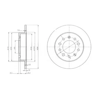 Jeu de 2 disques de frein arrière DELPHI BG3862