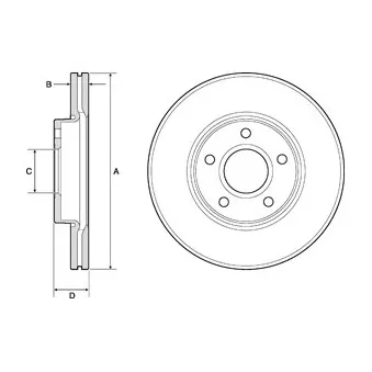 Jeu de 2 disques de frein arrière DELPHI BG3868C