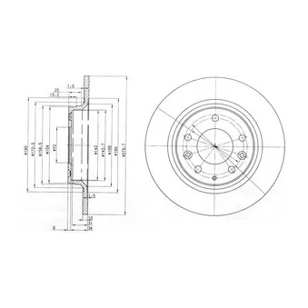 Jeu de 2 disques de frein arrière DELPHI