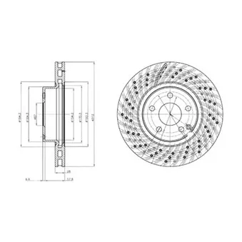 Jeu de 2 disques de frein avant DELPHI BG3882
