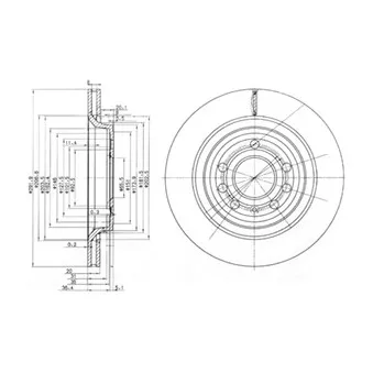 Jeu de 2 disques de frein arrière DELPHI BG3886