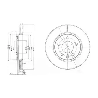 Jeu de 2 disques de frein arrière DELPHI BG3893C