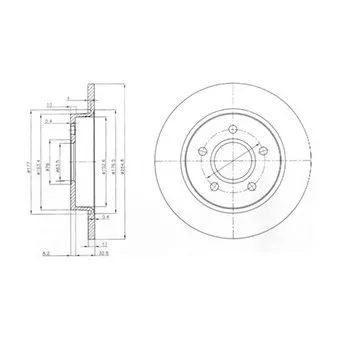 Jeu de 2 disques de frein arrière DELPHI