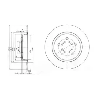 Jeu de 2 disques de frein arrière DELPHI BG3897C