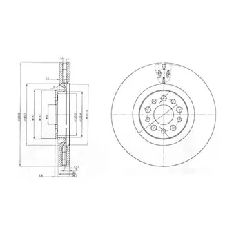 Jeu de 2 disques de frein avant DELPHI BG3898