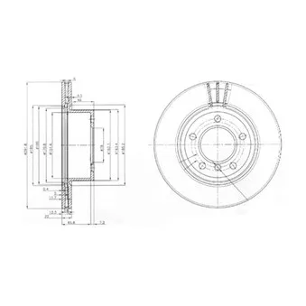 Jeu de 2 disques de frein avant DELPHI BG3900