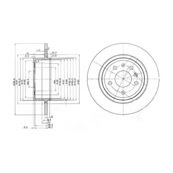 Jeu de 2 disques de frein arrière DELPHI BG3908