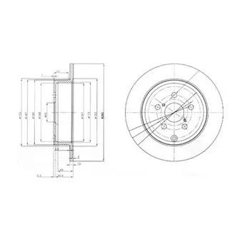 Jeu de 2 disques de frein arrière DELPHI