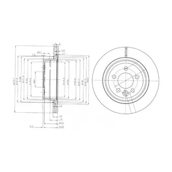 Jeu de 2 disques de frein arrière DELPHI BG3919