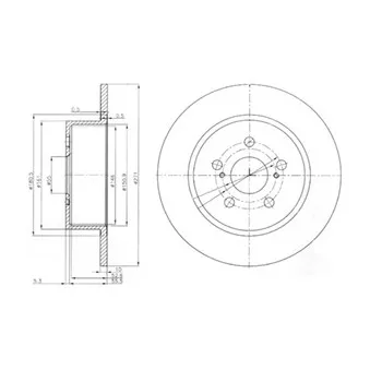 Jeu de 2 disques de frein arrière DELPHI BG3922