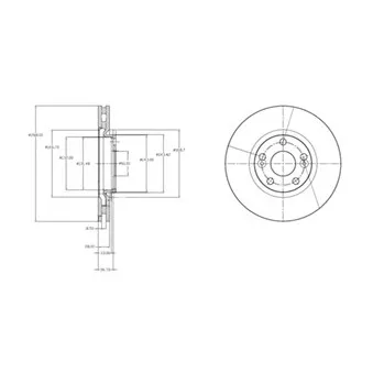 Jeu de 2 disques de frein avant DELPHI BG3924