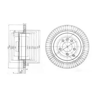 Jeu de 2 disques de frein arrière DELPHI