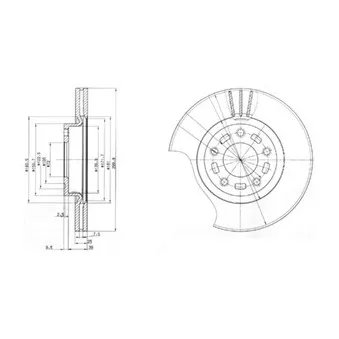 Jeu de 2 disques de frein avant DELPHI BG3928