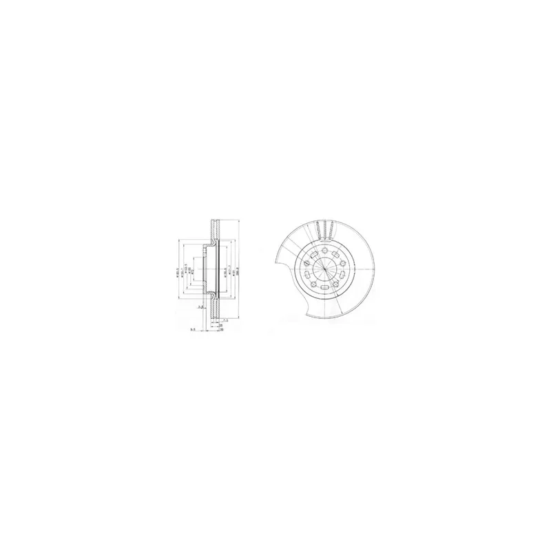 Jeu de 2 disques de frein avant DELPHI BG3928