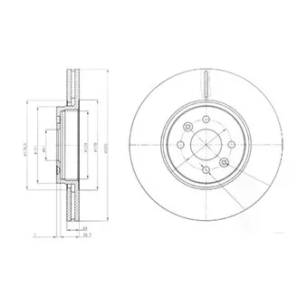Jeu de 2 disques de frein avant DELPHI BG3929
