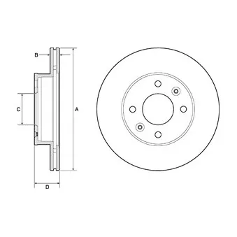 Jeu de 2 disques de frein avant DELPHI BG3935