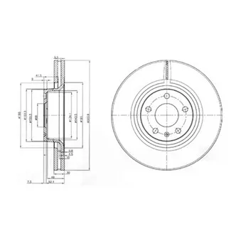 Jeu de 2 disques de frein avant DELPHI BG3939