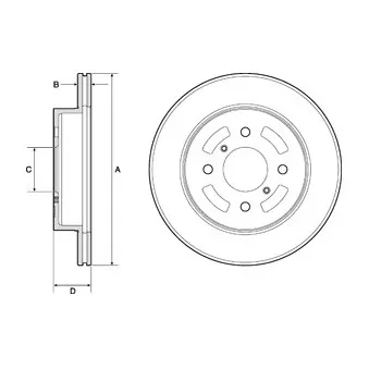 Jeu de 2 disques de frein avant DELPHI