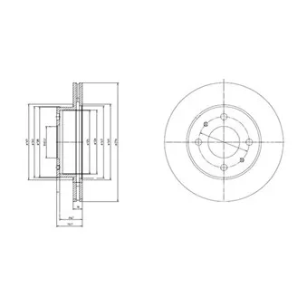 Jeu de 2 disques de frein avant DELPHI BG3946