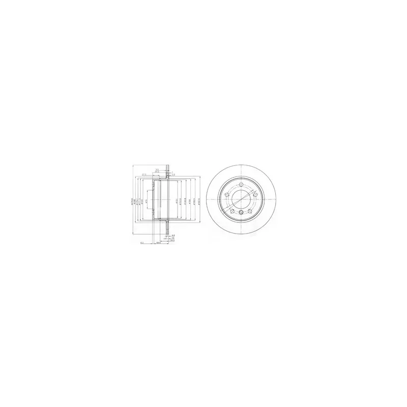 Jeu de 2 disques de frein arrière DELPHI BG3948C