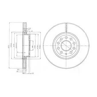 Jeu de 2 disques de frein avant DELPHI BG3953