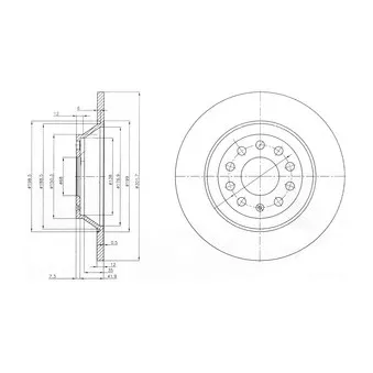 Jeu de 2 disques de frein arrière DELPHI BG3956C
