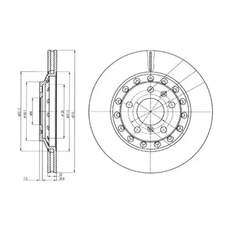 Jeu de 2 disques de frein arrière DELPHI