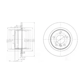 Jeu de 2 disques de frein arrière DELPHI
