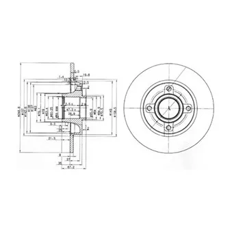 Jeu de 2 disques de frein arrière DELPHI BG3962