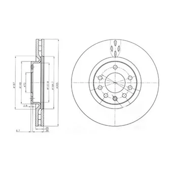 Jeu de 2 disques de frein avant DELPHI