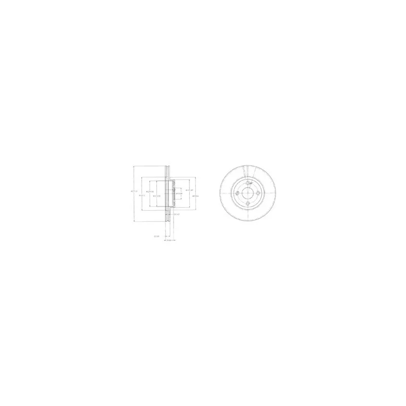 Jeu de 2 disques de frein avant DELPHI BG3966
