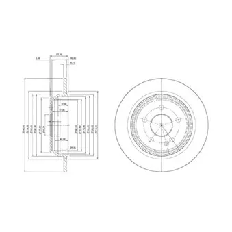 Jeu de 2 disques de frein arrière DELPHI BG3969