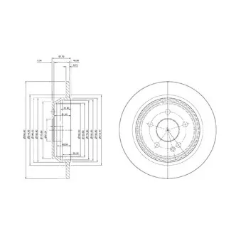 Jeu de 2 disques de frein arrière DELPHI BG3969C