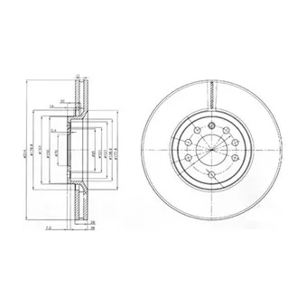 Jeu de 2 disques de frein avant DELPHI